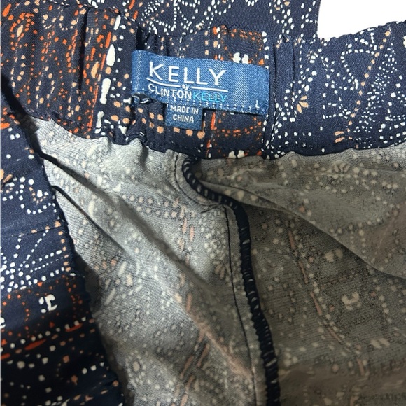 Kelly by Clinton Kelly Navy Blue Patterned Women's pull on Pants - Picture 5 of 5
